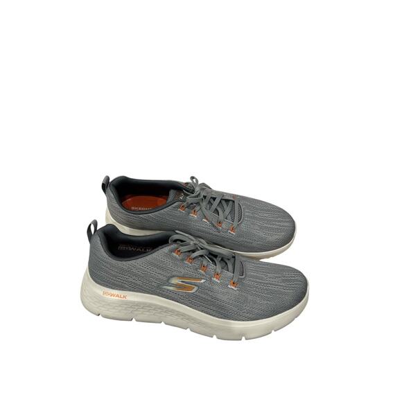 Skechers mens shoes size 11.5 Go Walk Flex -Quota Grey/ Orange - Picture 5 of 7